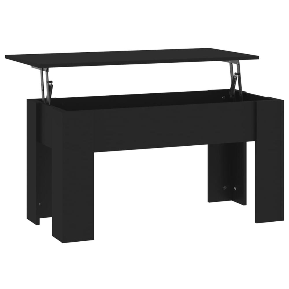 Coffee Table Black 39.8"x19.3"x20.5" Engineered Wood. Picture 1