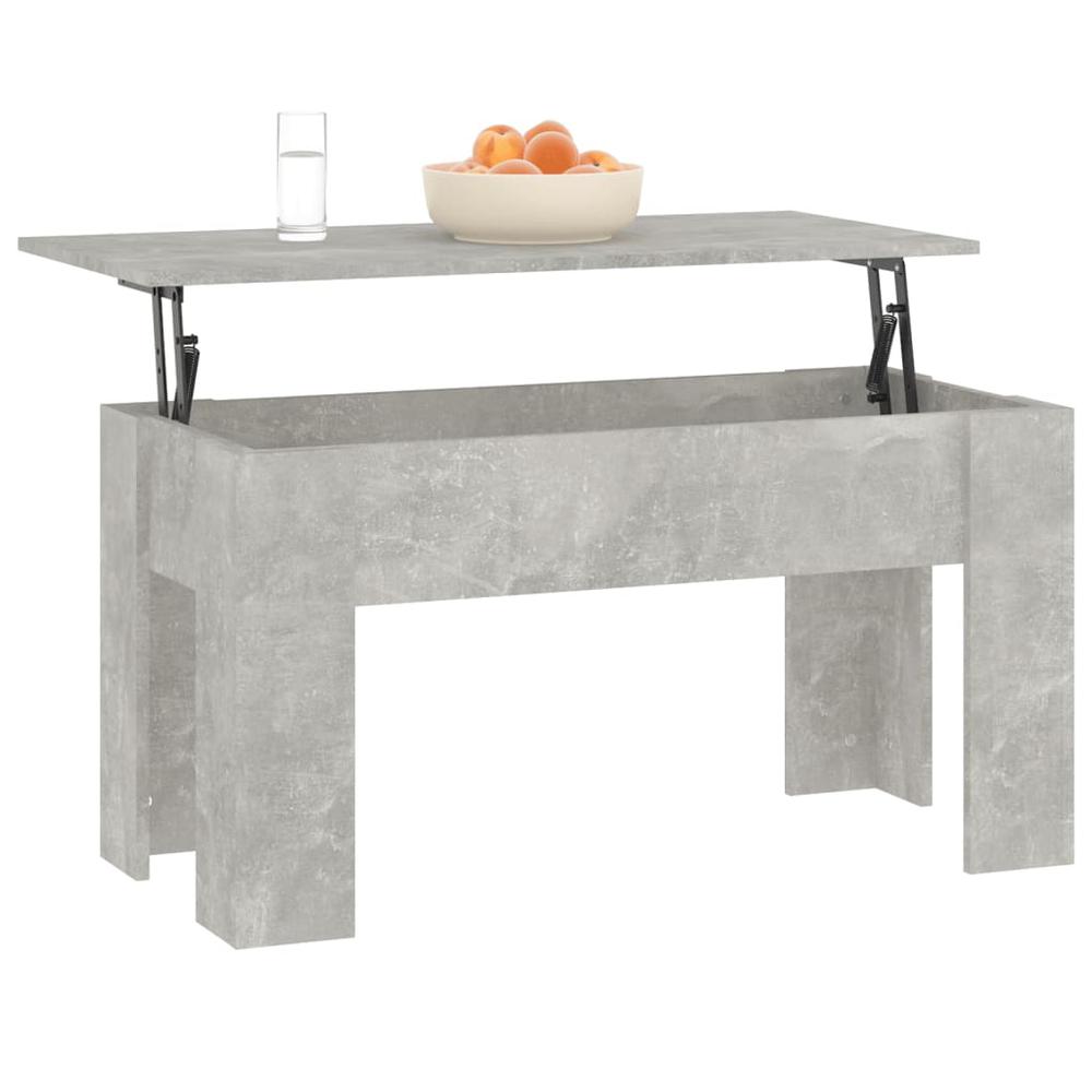 Coffee Table Concrete Gray 39.8"x19.3"x20.5" Engineered Wood. Picture 3