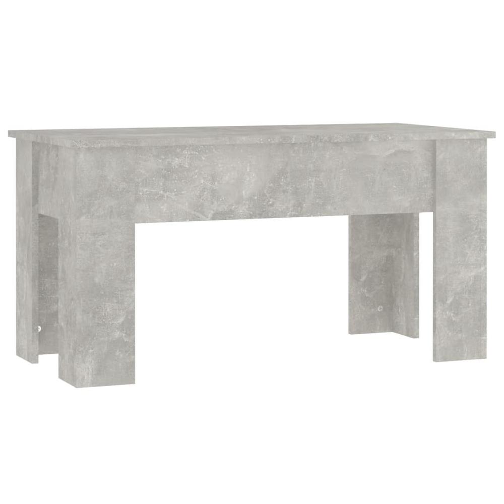 Coffee Table Concrete Gray 39.8"x19.3"x20.5" Engineered Wood. Picture 4