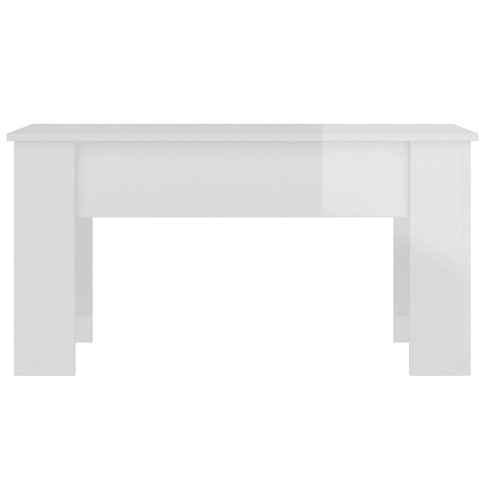Coffee Table High Gloss White 39.8"x19.3"x20.5" Engineered Wood. Picture 5