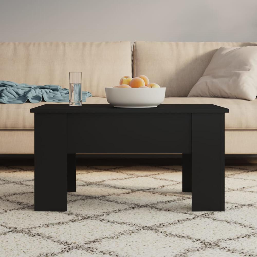 Coffee Table Black 31.1"x19.3"x16.1" Engineered Wood. Picture 6