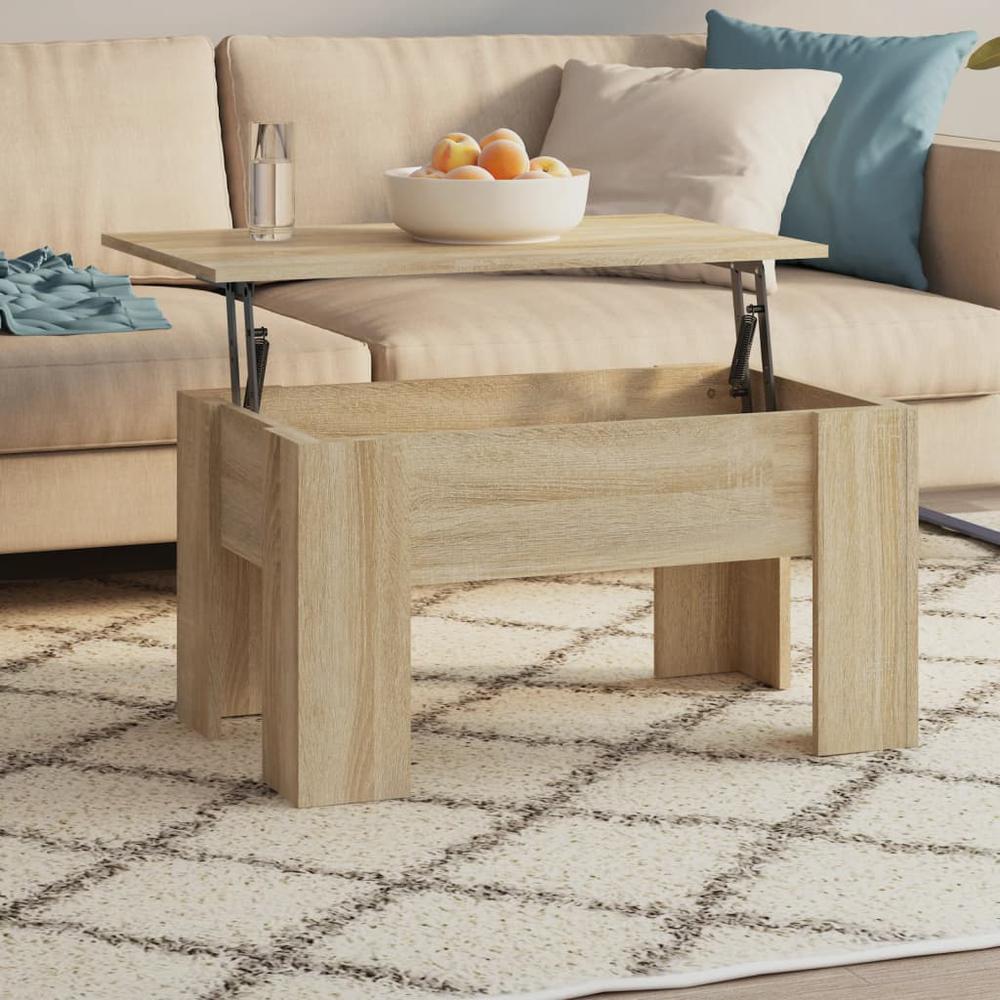 Coffee Table Sonoma Oak 31.1"x19.3"x16.1" Engineered Wood. Picture 6