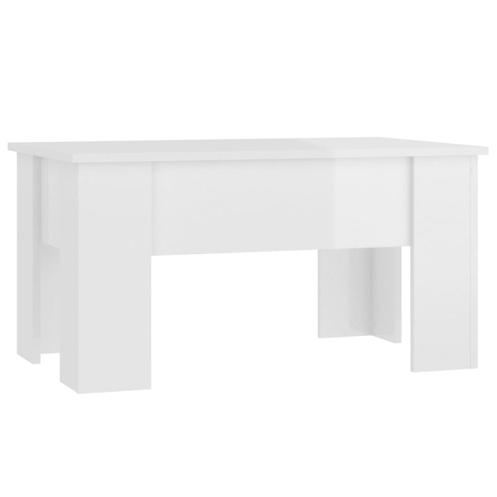 Coffee Table High Gloss White 31.1"x19.3"x16.1" Engineered Wood. Picture 1