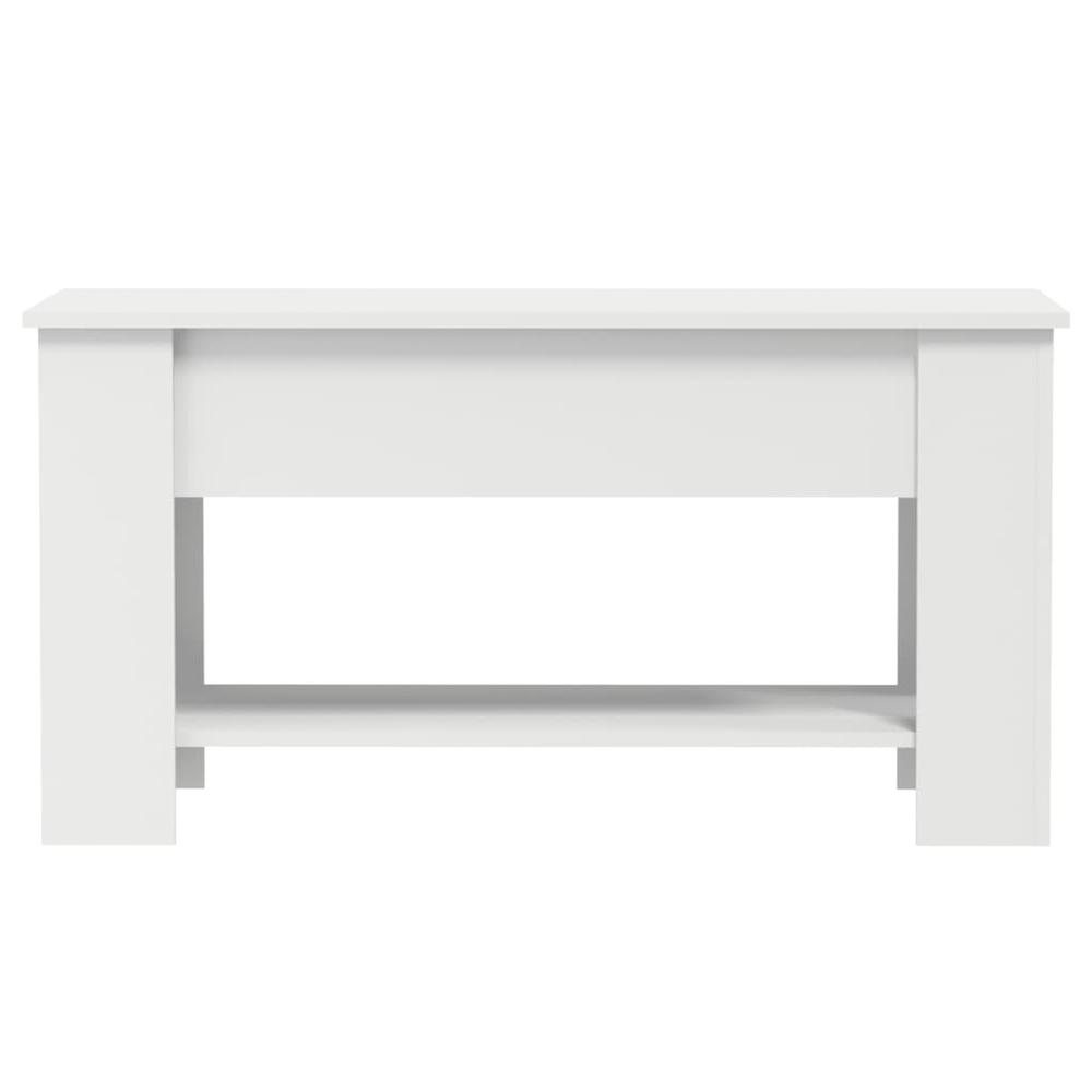 Coffee Table White 39.8"x19.3"x20.5" Engineered Wood. Picture 3