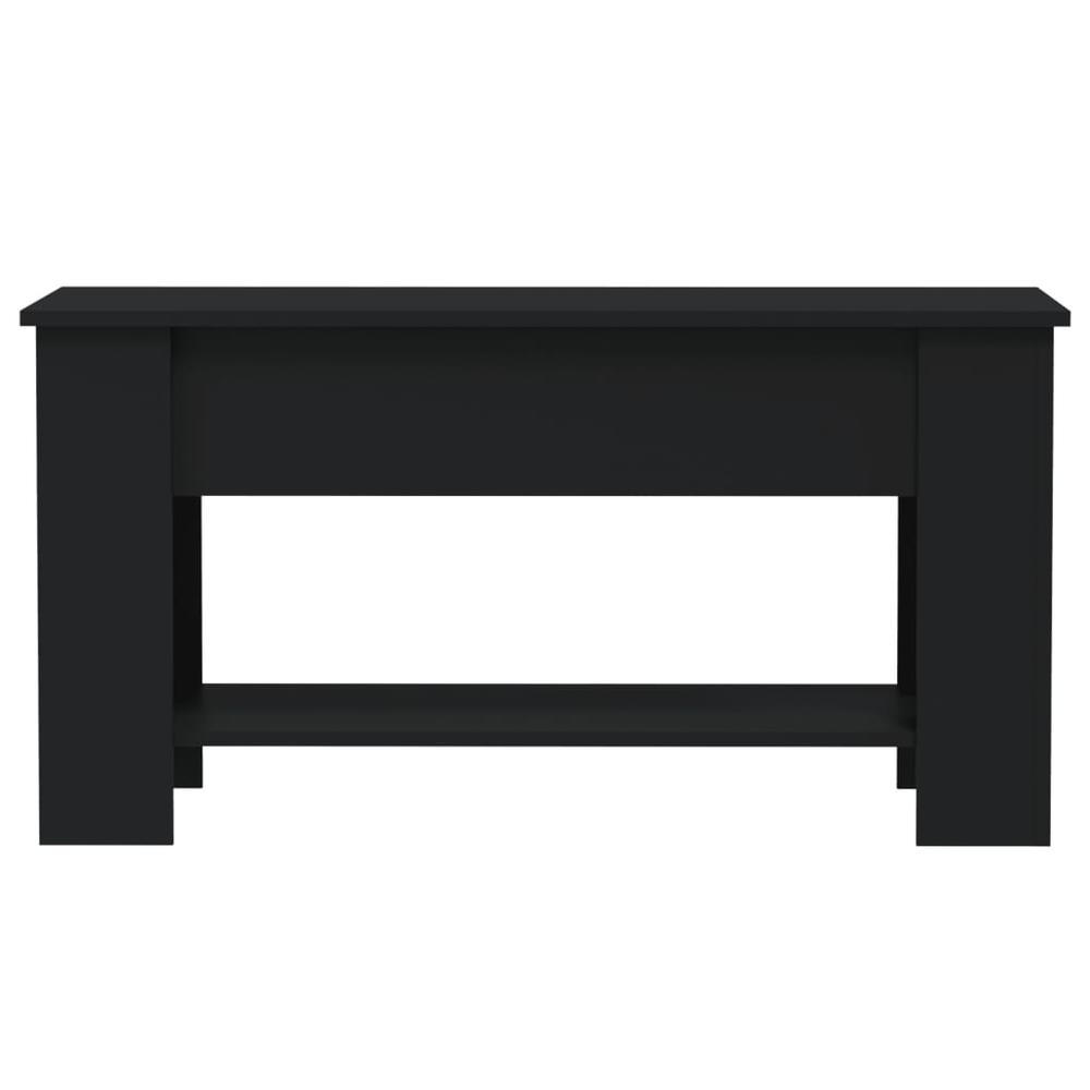 Coffee Table Black 39.8"x19.3"x20.5" Engineered Wood. Picture 3