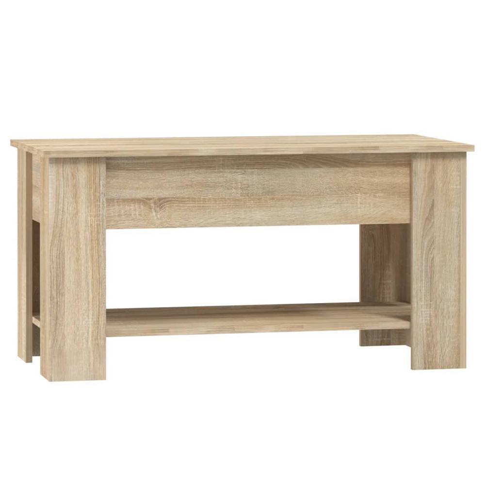Coffee Table Sonoma Oak 39.8"x19.3"x20.5" Engineered Wood. Picture 2