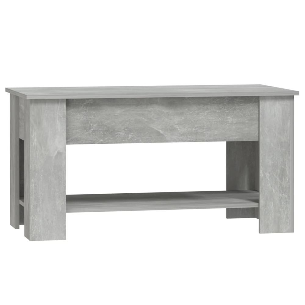 Coffee Table Concrete Gray 39.8"x19.3"x20.5" Engineered Wood. Picture 2