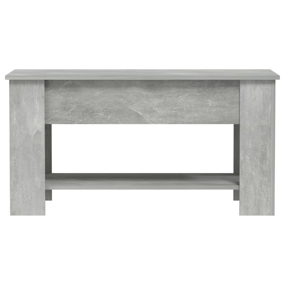 Coffee Table Concrete Gray 39.8"x19.3"x20.5" Engineered Wood. Picture 3