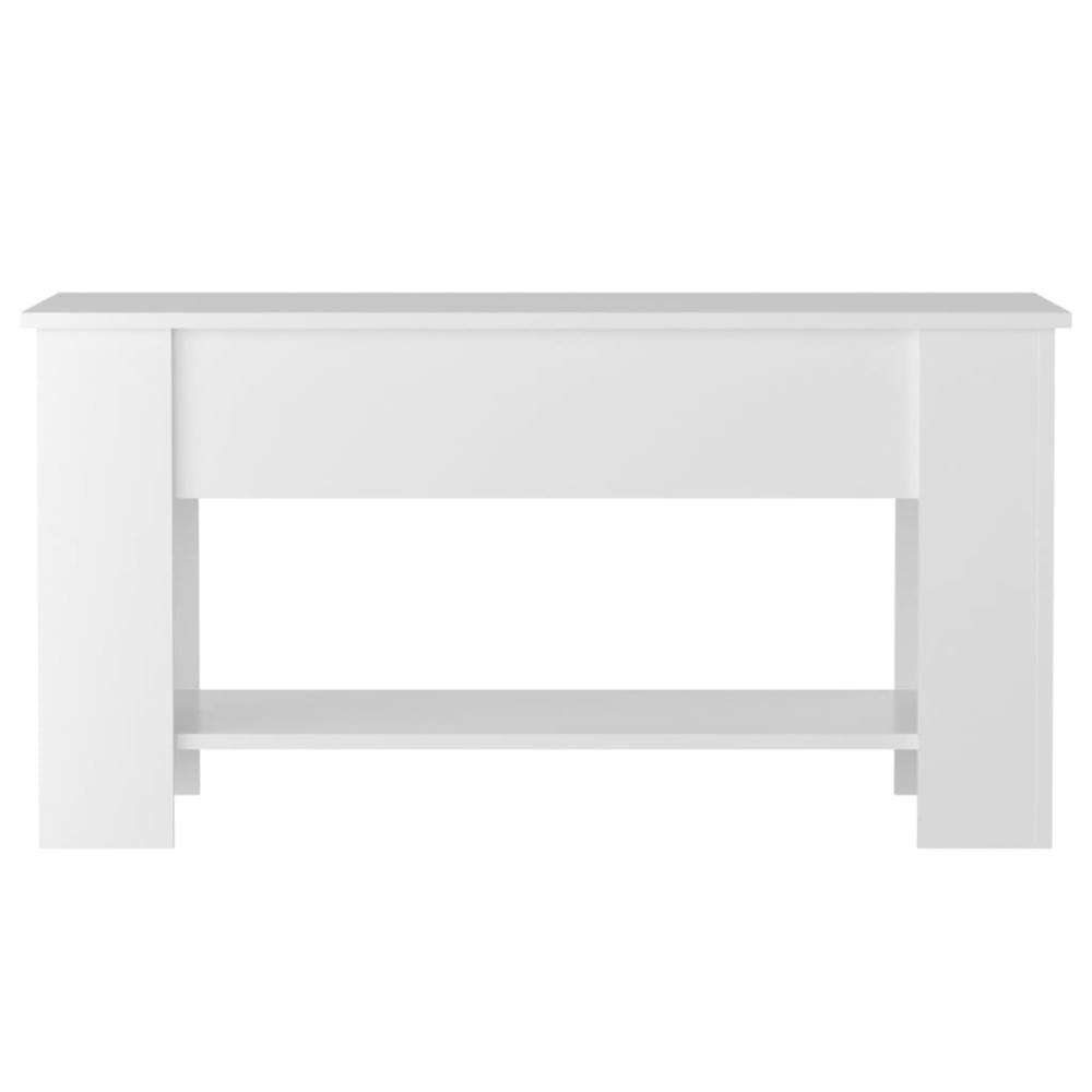 Coffee Table High Gloss White 39.8"x19.3"x20.5" Engineered Wood. Picture 3