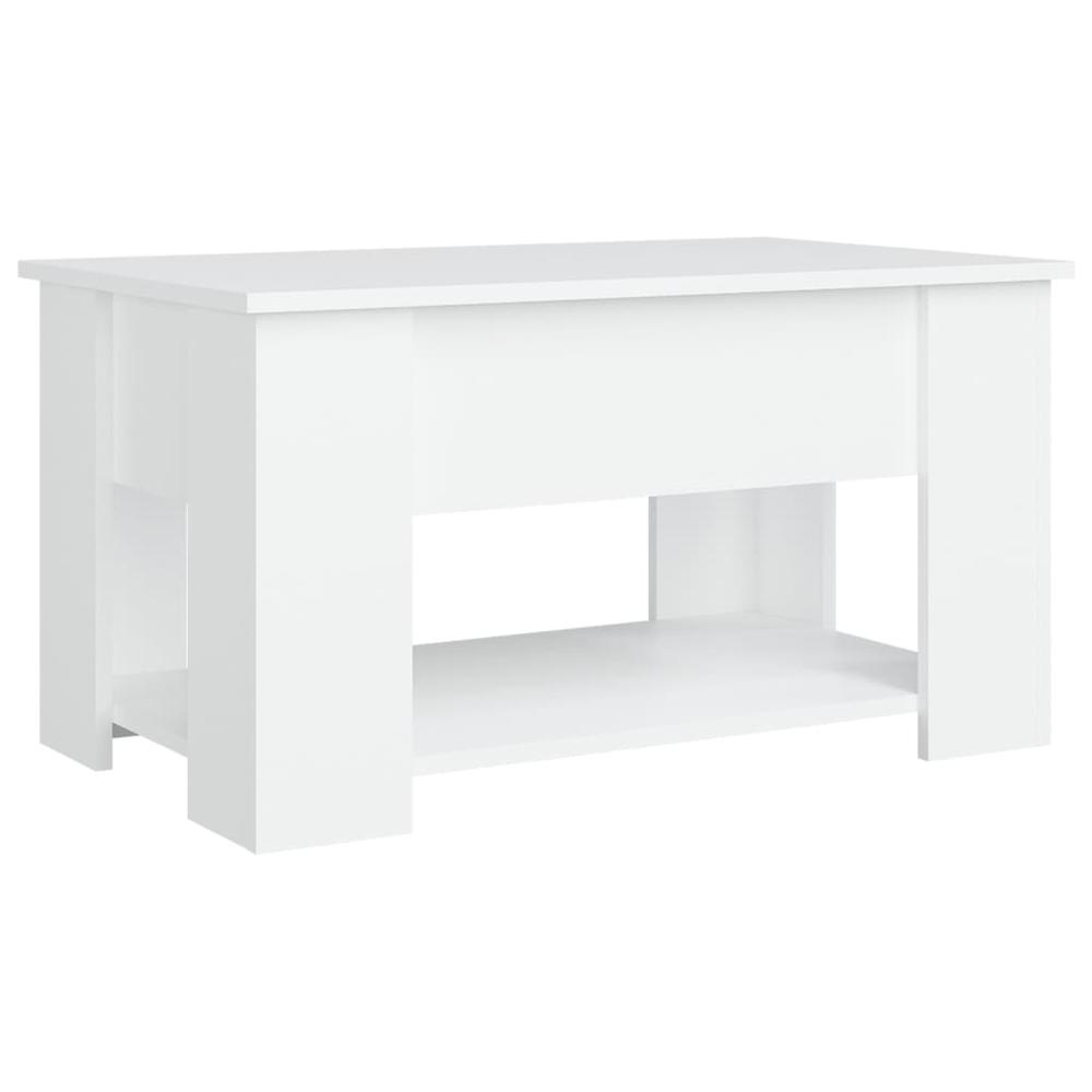 Coffee Table White 31.1"x19.3"x16.1" Engineered Wood. Picture 4
