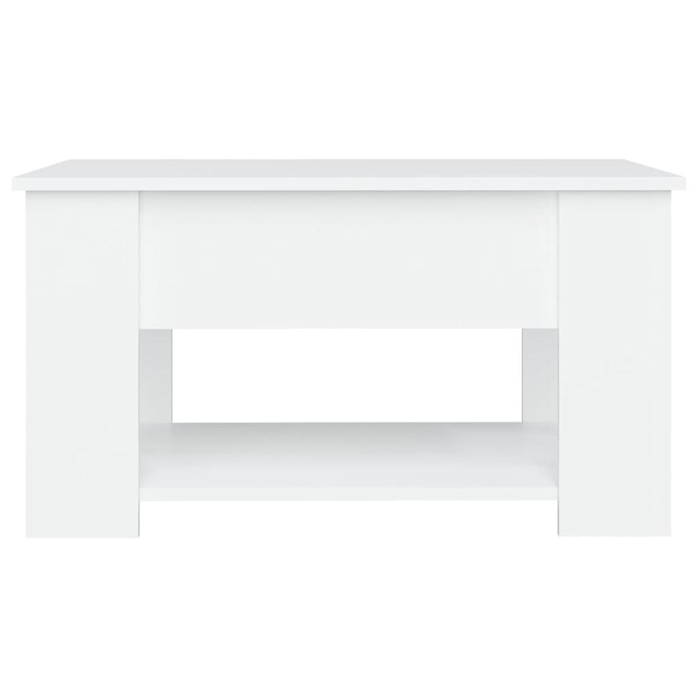 Coffee Table White 31.1"x19.3"x16.1" Engineered Wood. Picture 5