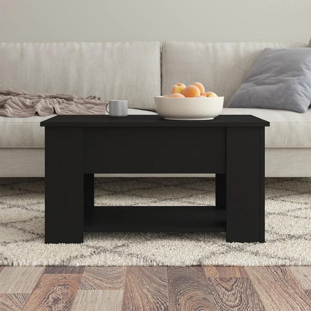 Coffee Table Black 31.1"x19.3"x16.1" Engineered Wood. Picture 2