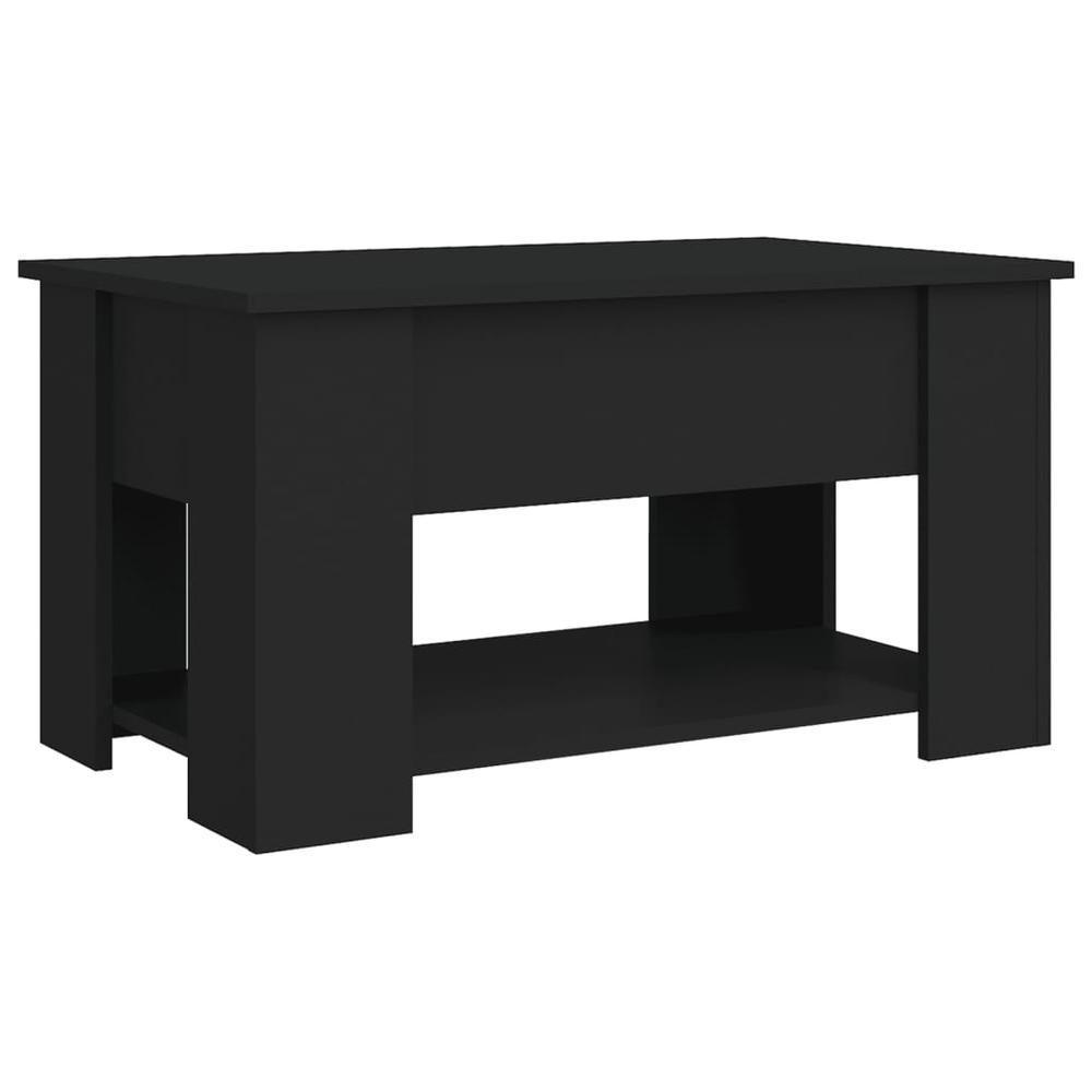 Coffee Table Black 31.1"x19.3"x16.1" Engineered Wood. Picture 4