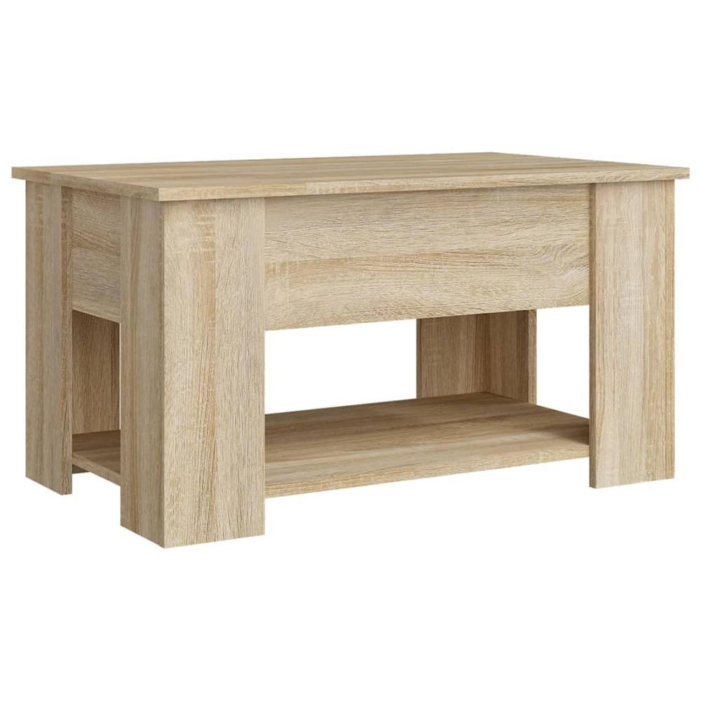 Coffee Table Sonoma Oak 31.1"x19.3"x16.1" Engineered Wood. Picture 4