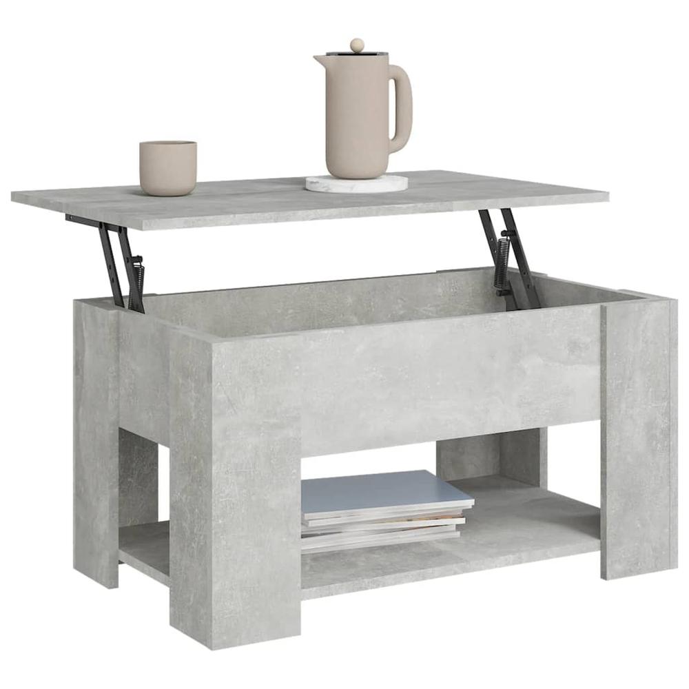 Coffee Table Concrete Gray 31.1"x19.3"x16.1" Engineered Wood. Picture 3