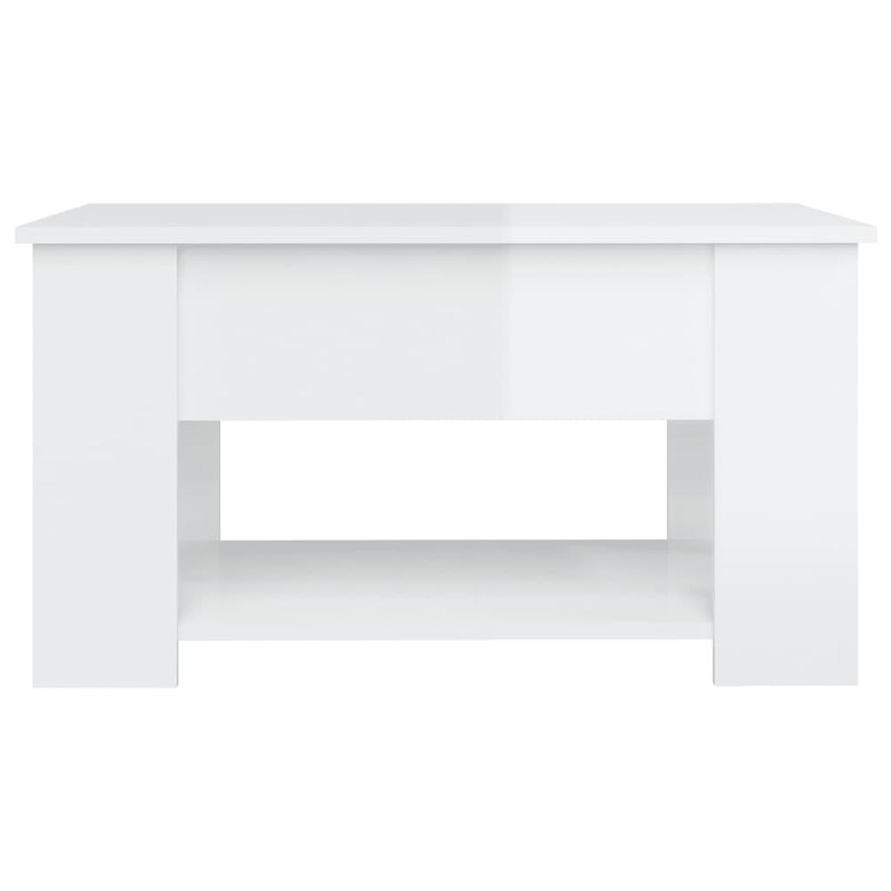 Coffee Table High Gloss White 31.1"x19.3"x16.1" Engineered Wood. Picture 5