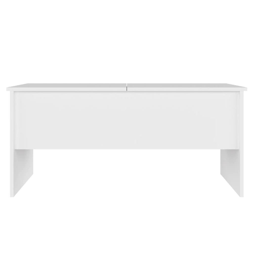 Coffee Table White 40.2"x19.9"x18.3" Engineered Wood. Picture 5