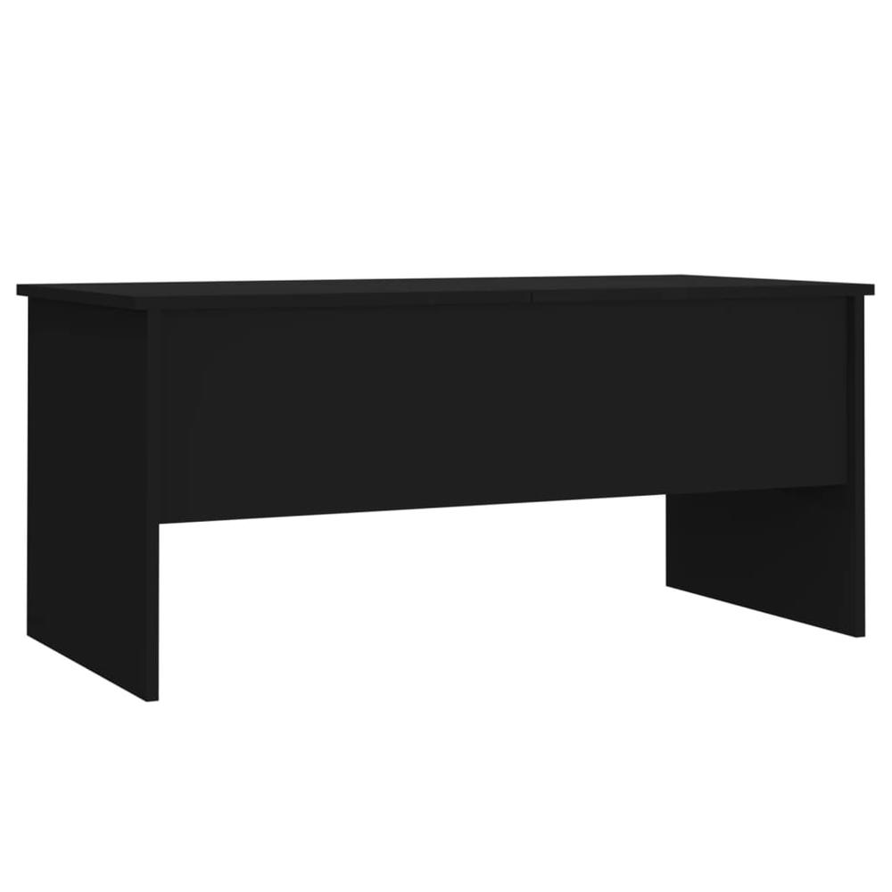 Coffee Table Black 40.2"x19.9"x18.3" Engineered Wood. Picture 4