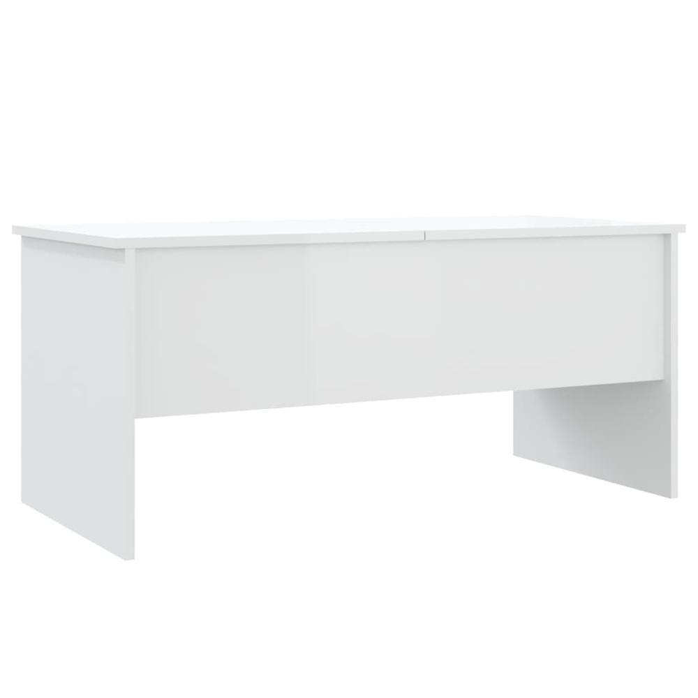 Coffee Table High Gloss White 40.2"x19.9"x18.3" Engineered Wood. Picture 4