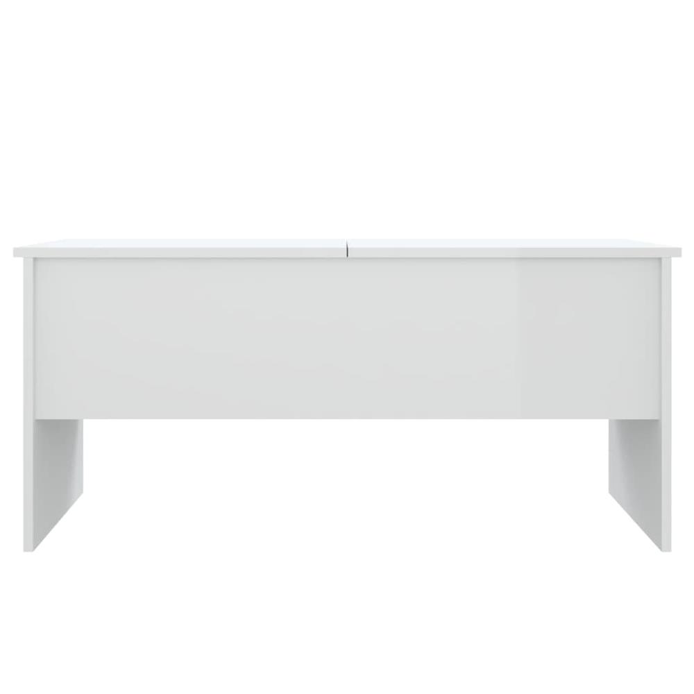 Coffee Table High Gloss White 40.2"x19.9"x18.3" Engineered Wood. Picture 5
