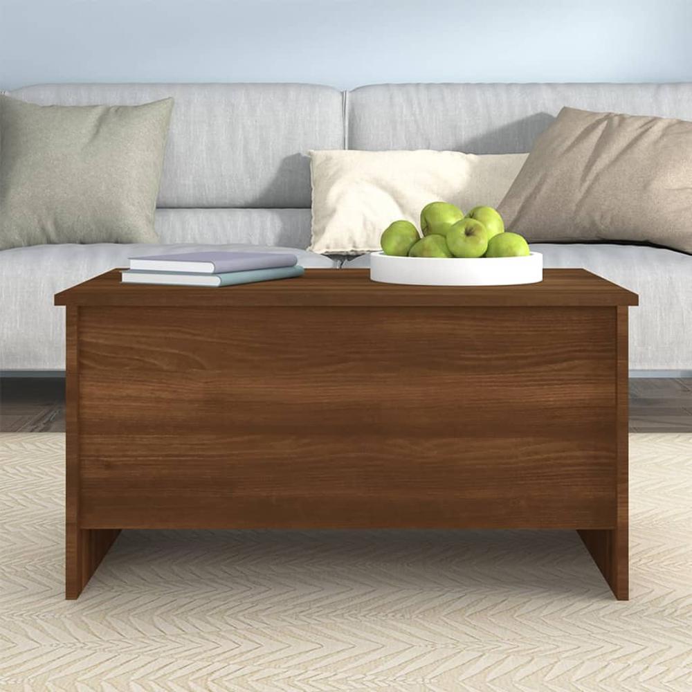 Coffee Table Brown Oak 31.5"x21.9"x16.3" Engineered Wood. Picture 6