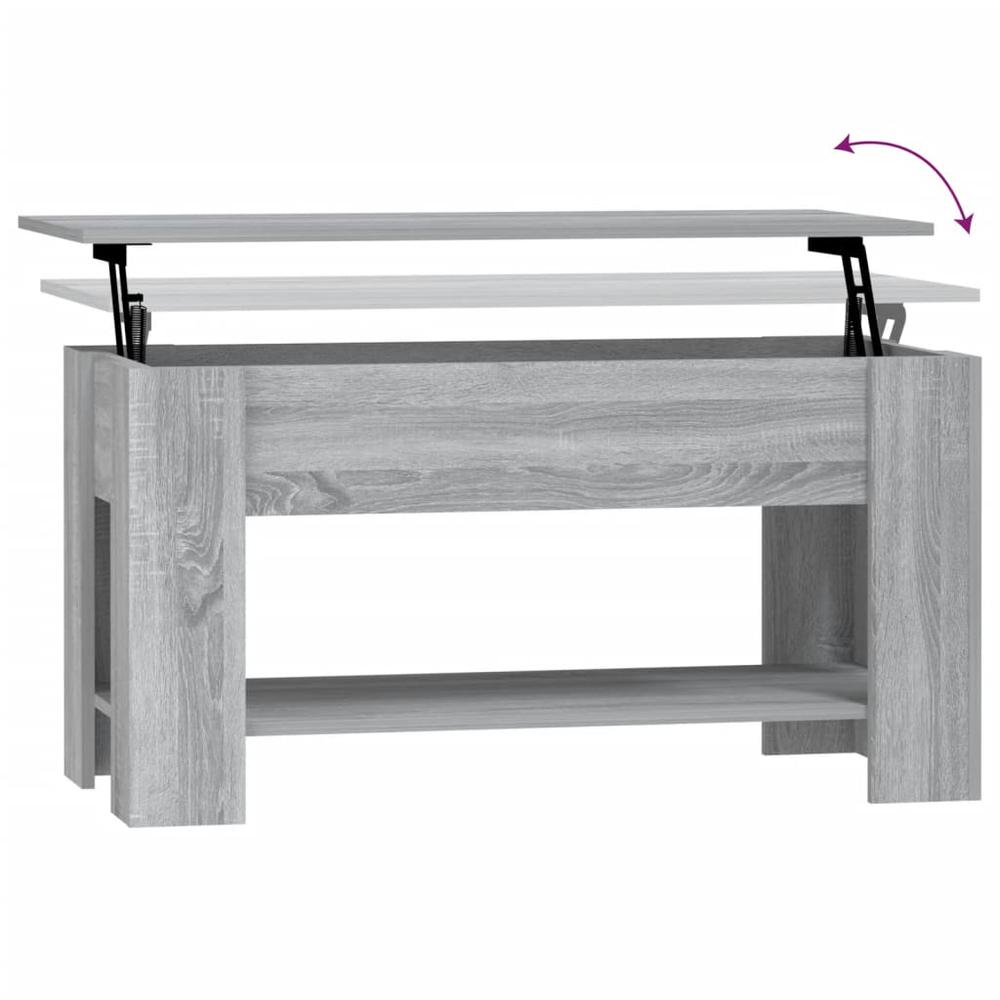 Coffee Table Gray Sonoma 39.8"x19.3"x20.5" Engineered Wood. Picture 5