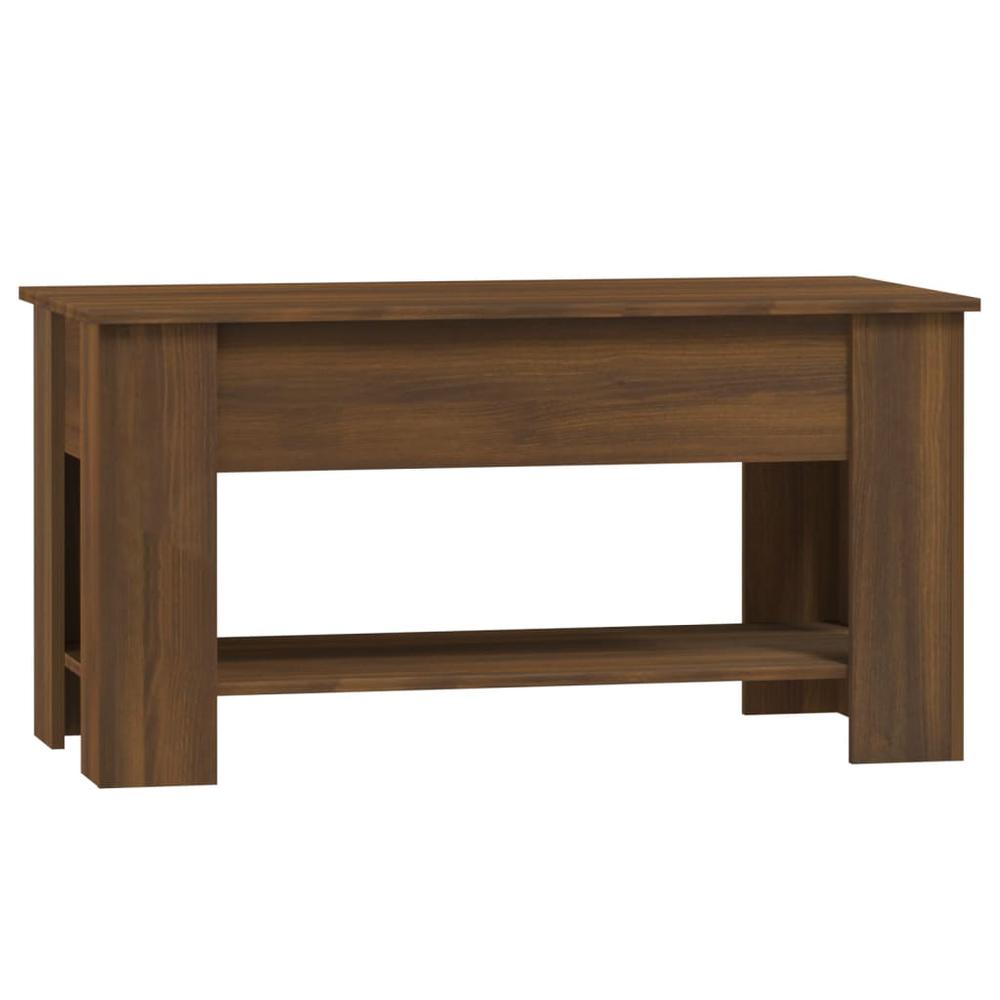 Coffee Table Brown Oak 39.8"x19.3"x20.5" Engineered Wood. Picture 2