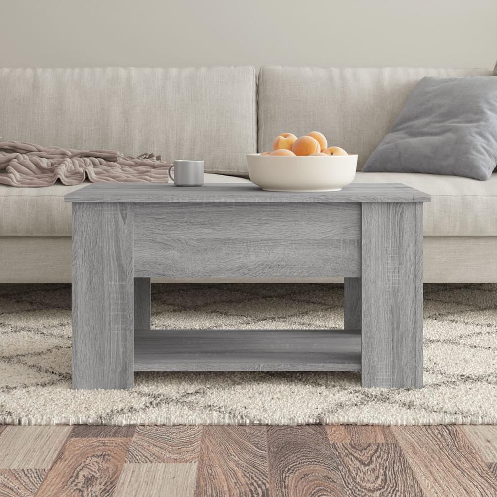 Coffee Table Gray Sonoma 31.1"x19.3"x16.1" Engineered Wood. Picture 2