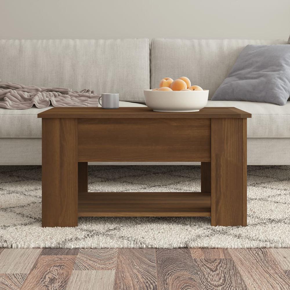 Coffee Table Brown Oak 31.1"x19.3"x16.1" Engineered Wood. Picture 2