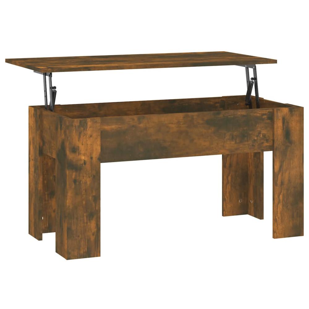 Coffee Table Smoked Oak 39.8"x19.3"x20.5" Engineered Wood. Picture 1