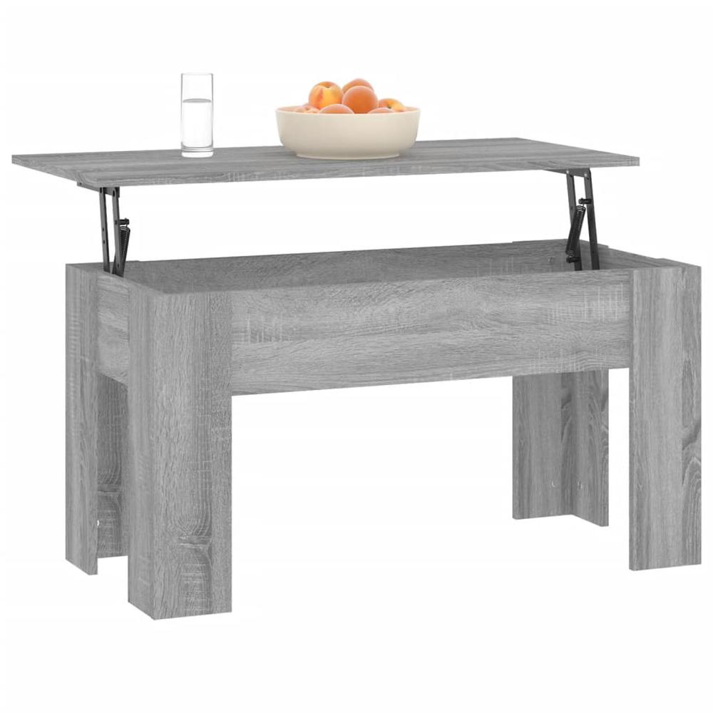 Coffee Table Gray Sonoma 39.8"x19.3"x20.5" Engineered Wood. Picture 3