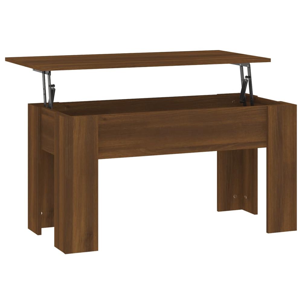 Coffee Table Brown Oak 39.8"x19.3"x20.5" Engineered Wood. Picture 1