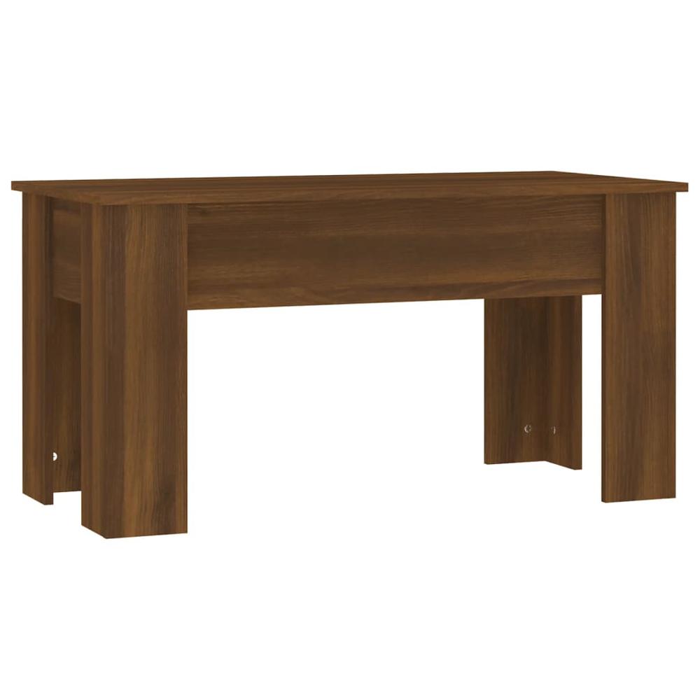 Coffee Table Brown Oak 39.8"x19.3"x20.5" Engineered Wood. Picture 4