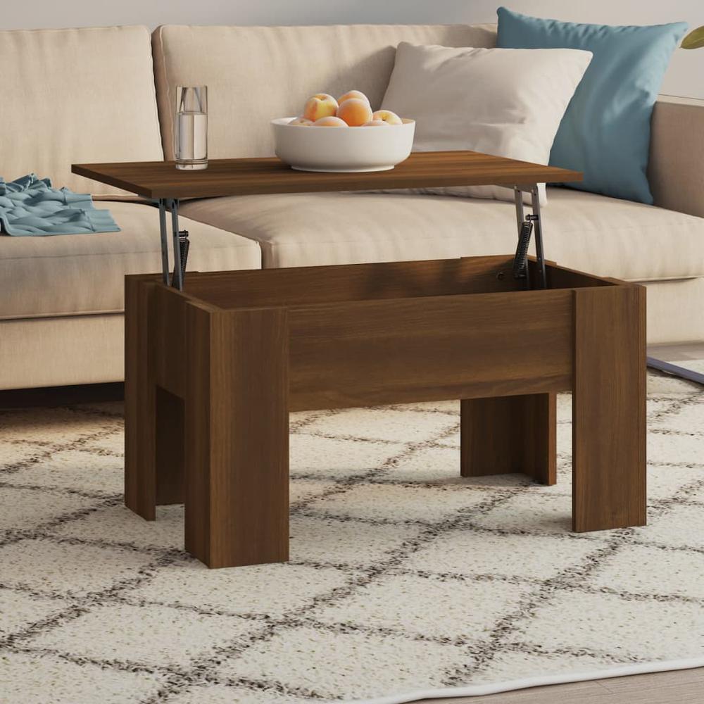 Coffee Table Brown Oak 31.1"x19.3"x16.1" Engineered Wood. Picture 6