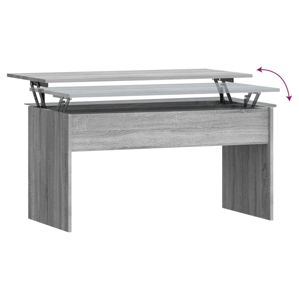 Coffee Table Gray Sonoma 40.2"x19.9"x20.7" Engineered Wood. Picture 5
