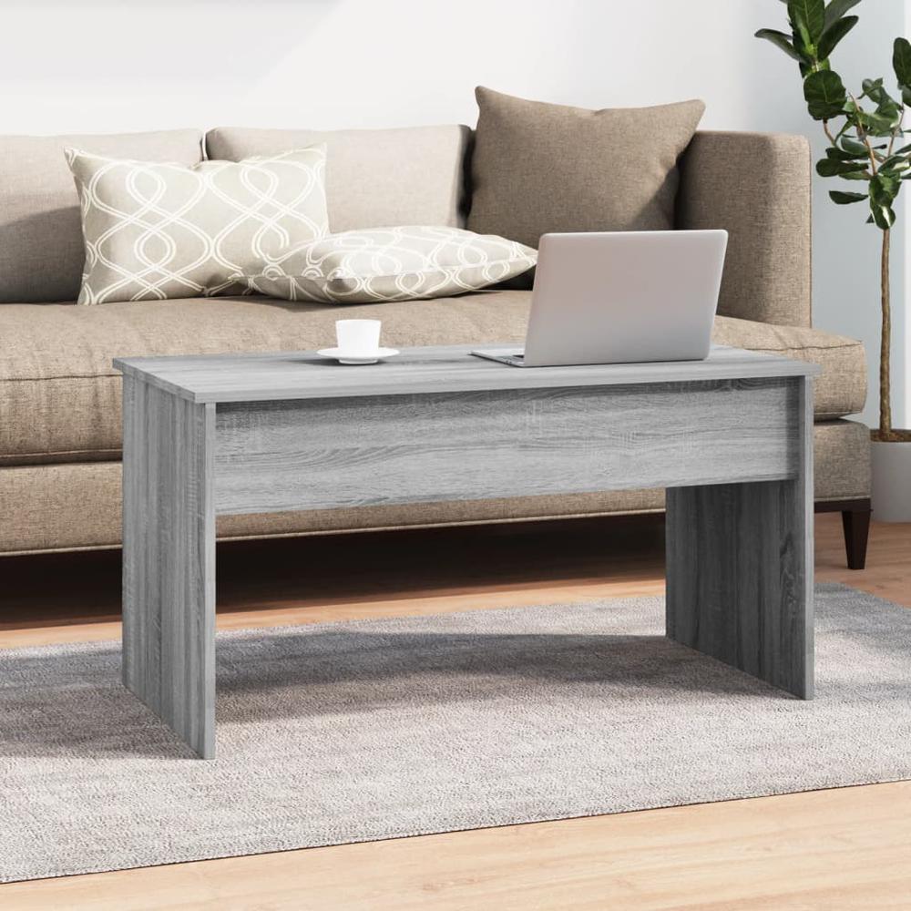 Coffee Table Gray Sonoma 40.2"x19.9"x20.7" Engineered Wood. Picture 7