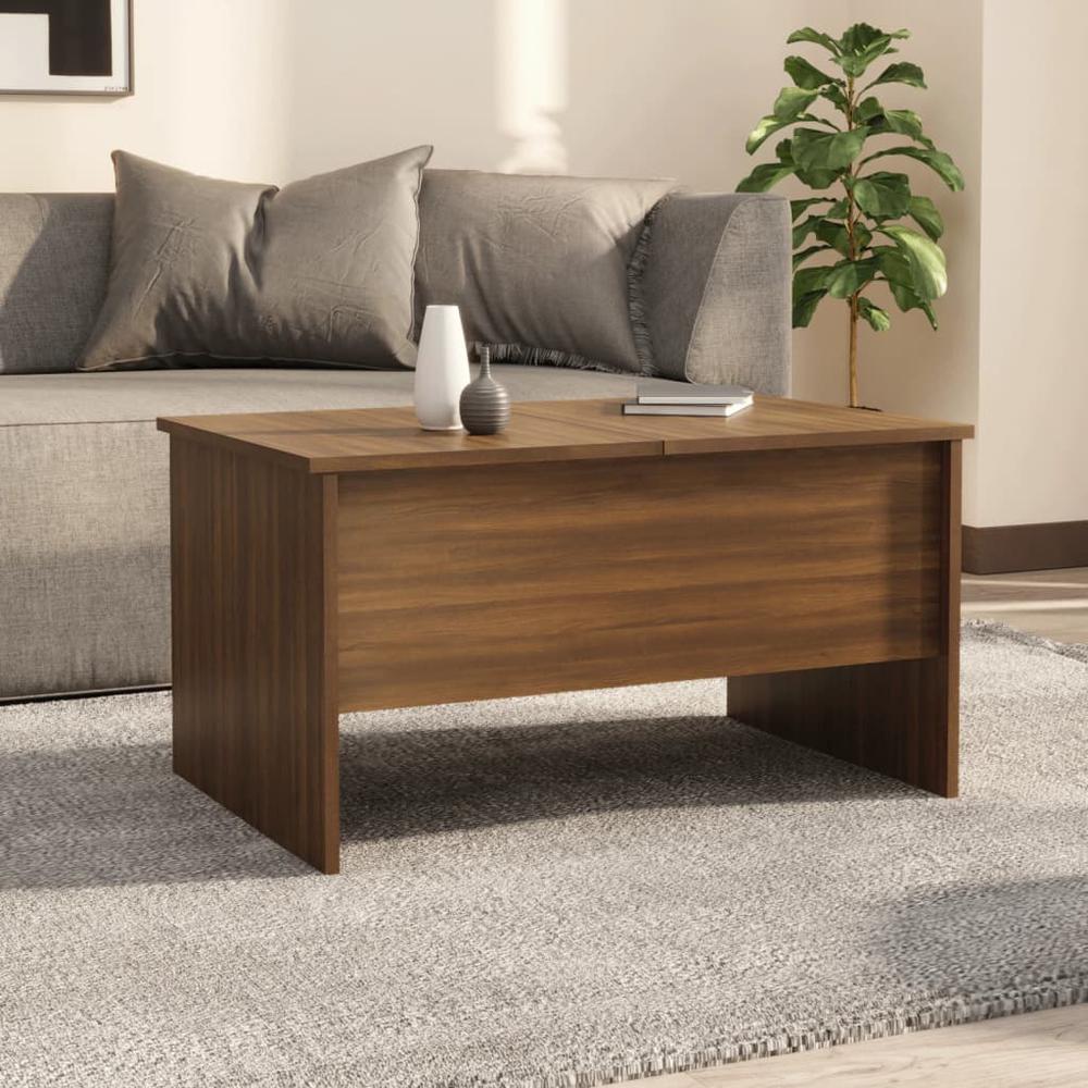 Coffee Table Brown Oak 31.5"x19.7"x16.7" Engineered Wood. Picture 2