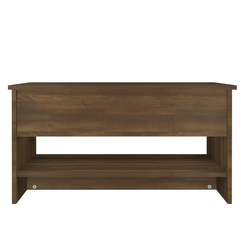 Coffee Table Brown Oak 31.5"x19.7"x15.7" Engineered Wood. Picture 5
