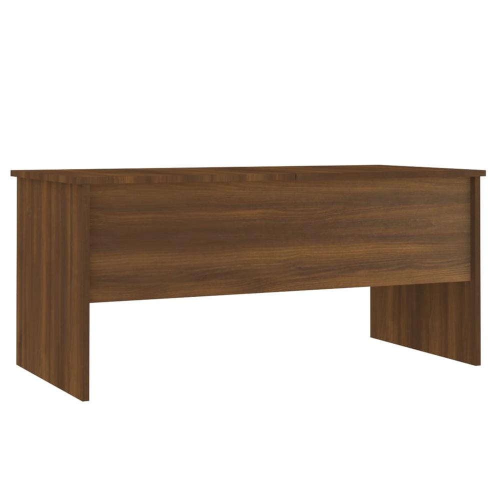 Coffee Table Brown Oak 40.2"x19.9"x18.3" Engineered Wood. Picture 4