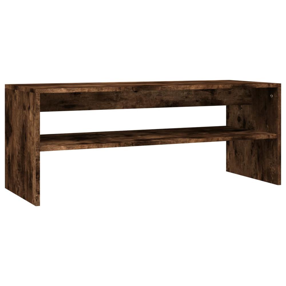 Coffee Table Smoked Oak 39.4"x15.7"x15.7" Engineered Wood. Picture 1