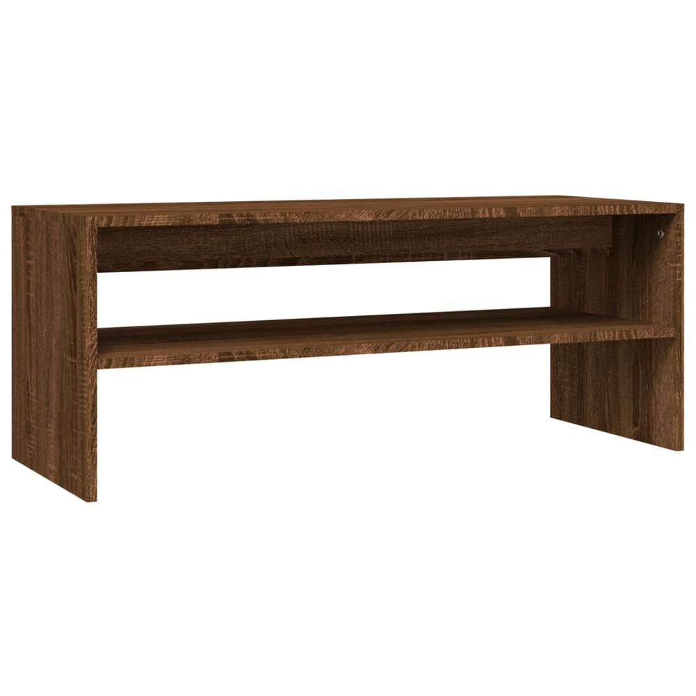 Coffee Table Brown Oak 39.4"x15.7"x15.7" Engineered Wood. Picture 1