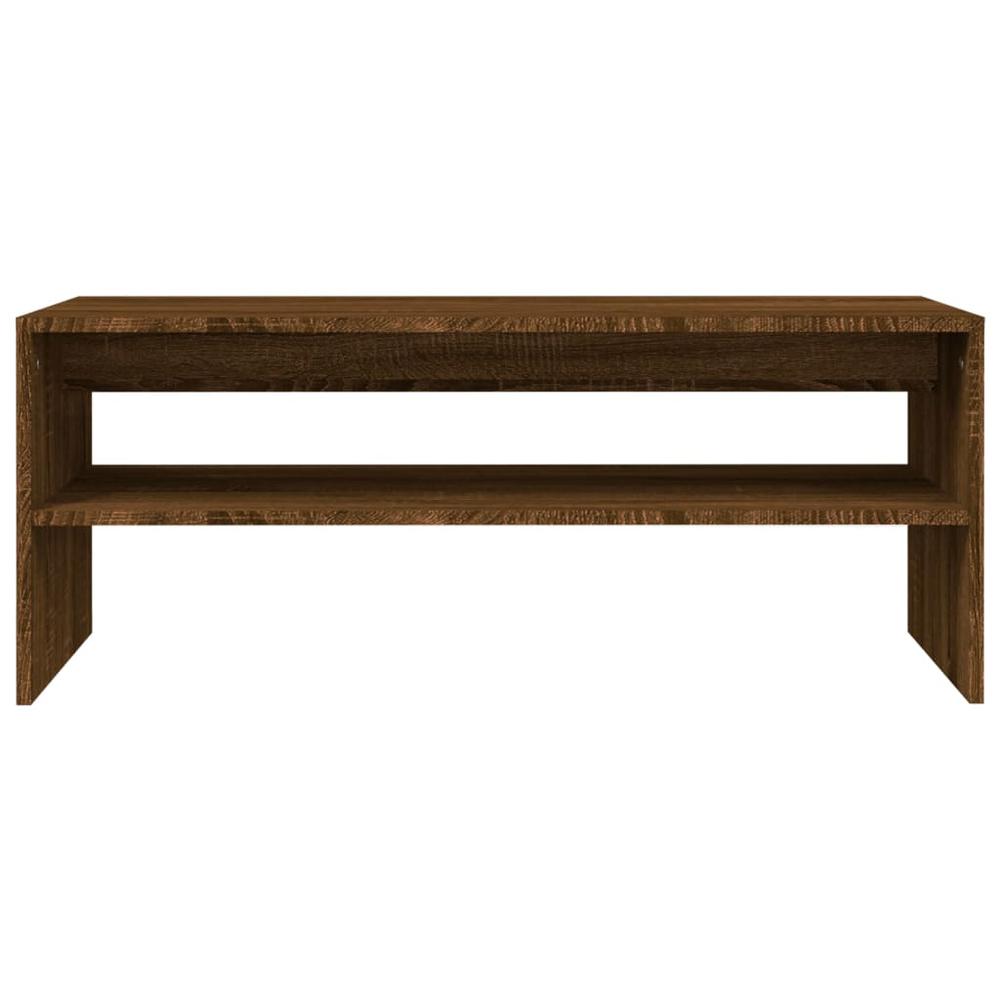 Coffee Table Brown Oak 39.4"x15.7"x15.7" Engineered Wood. Picture 3