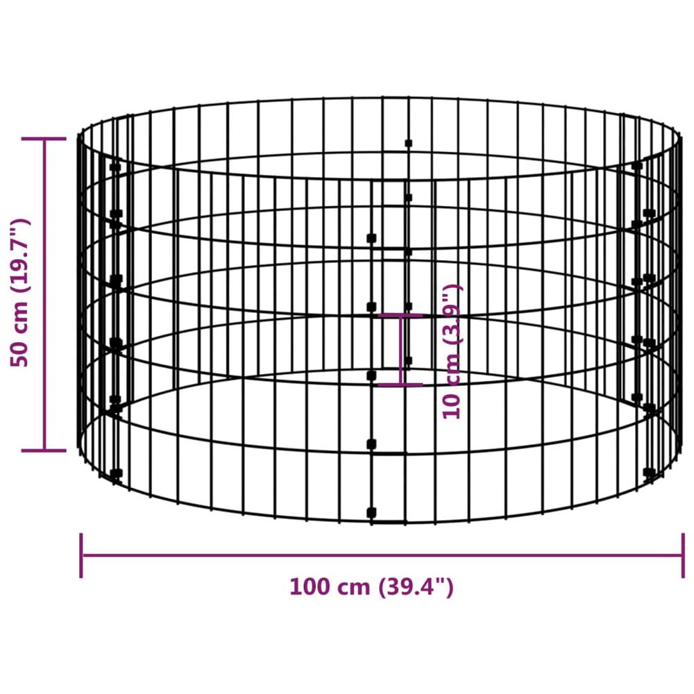 Circular Gabion Pole Galvanized Steel Ã˜39.4"x19.7". Picture 6