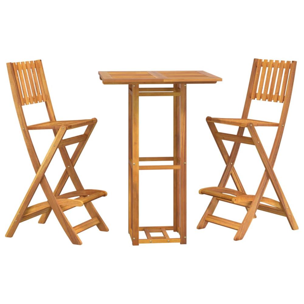 3 Piece Outdoor Bar Set Solid Wood Acacia. Picture 2