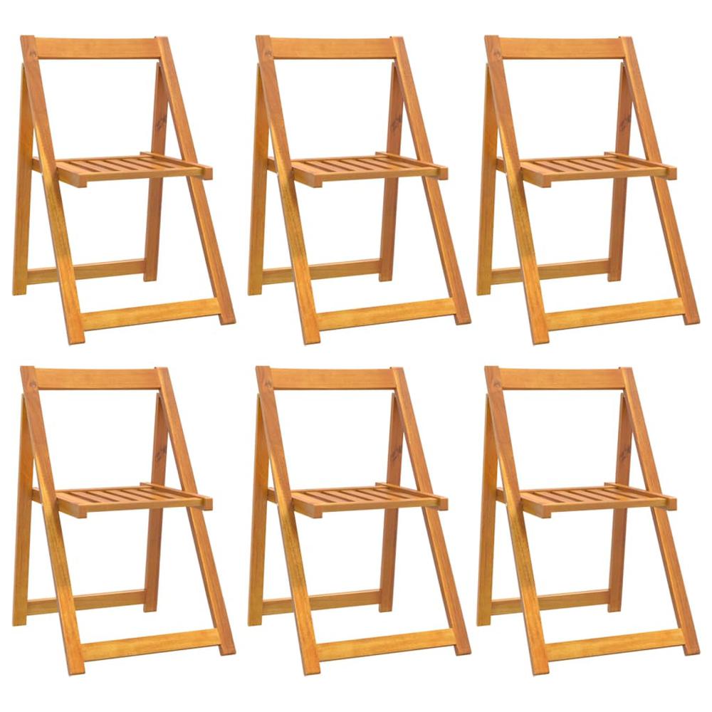 Folding Garden Chairs 6 pcs Solid Wood Acacia. Picture 1