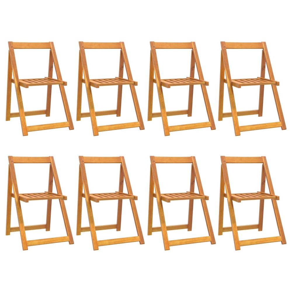 Folding Garden Chairs 8 pcs Solid Wood Acacia. Picture 1