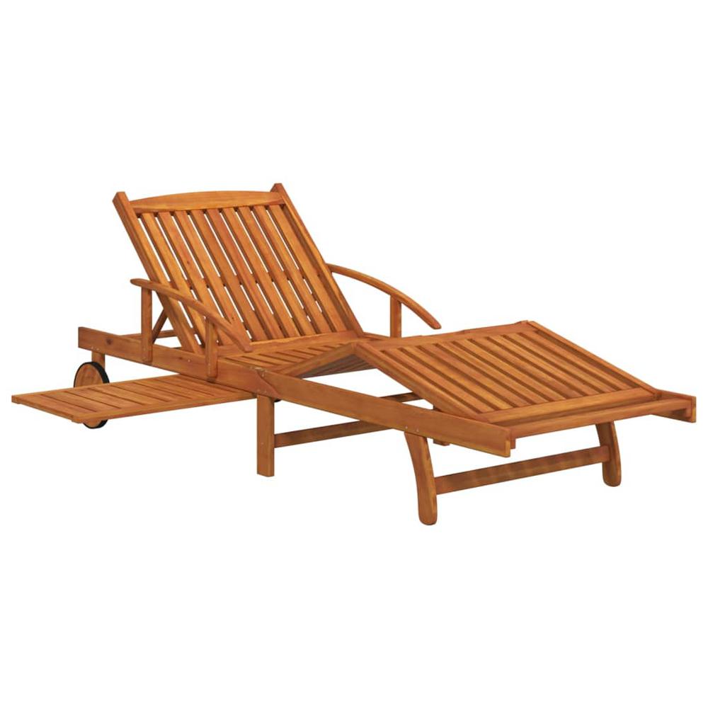 vidaXL 2 Piece Sunlounger Set with Table Solid Wood Acacia. Picture 4