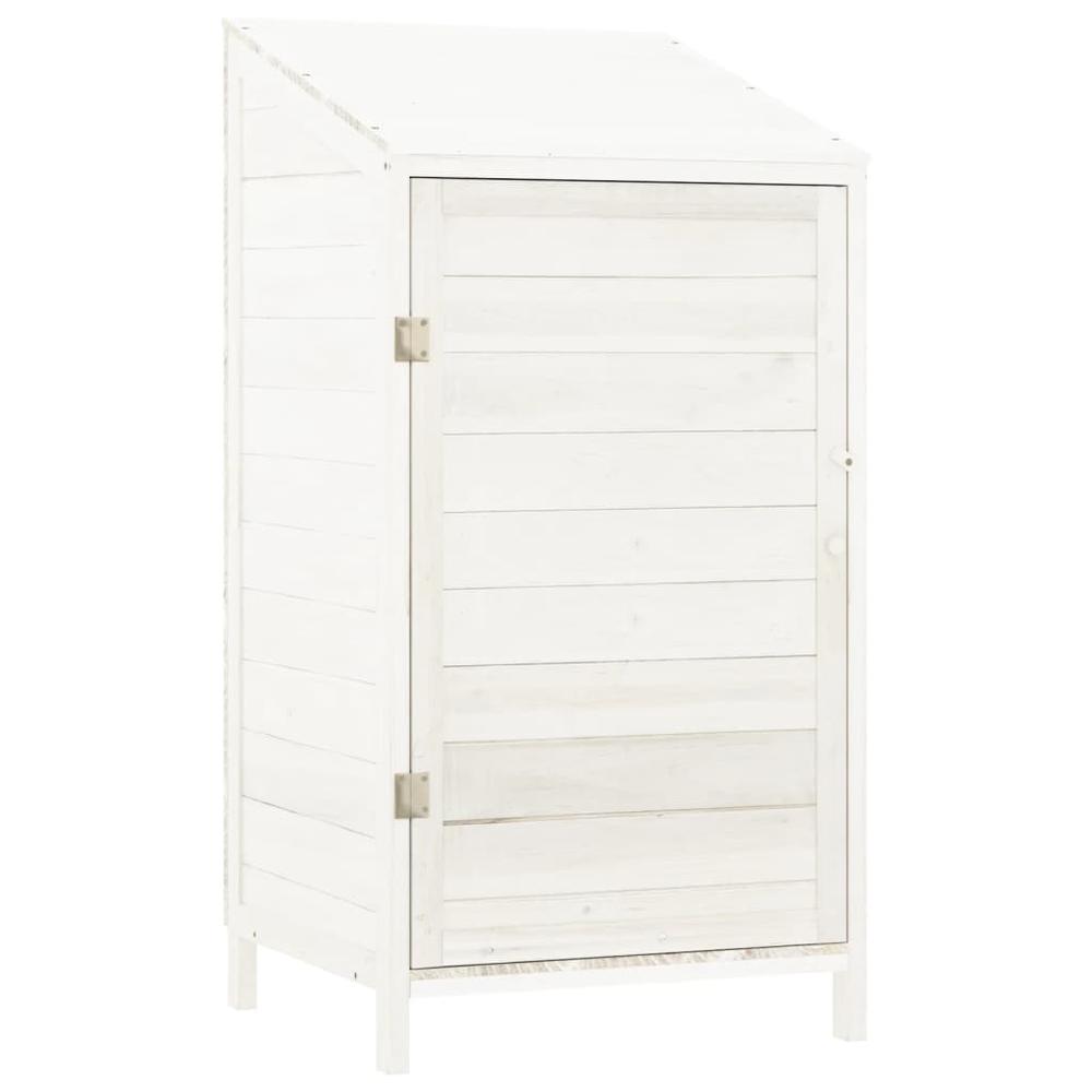 Garden Shed White 21.7"x20.5"x44.1" Solid Wood Fir. Picture 1