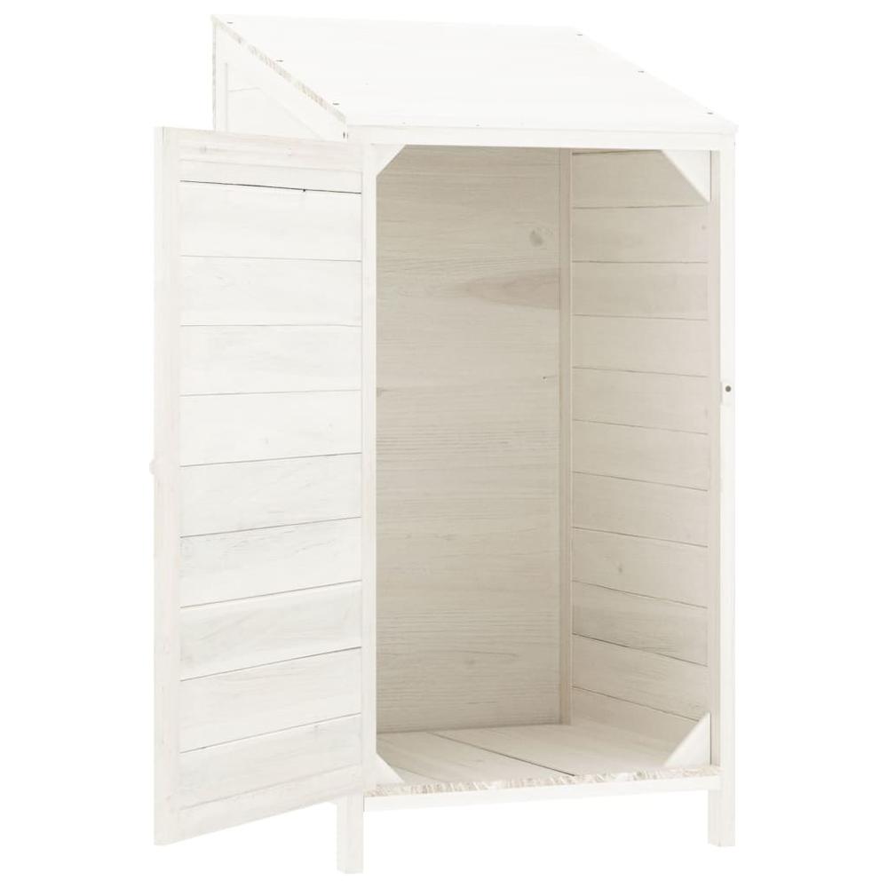 Garden Shed White 21.7"x20.5"x44.1" Solid Wood Fir. Picture 3