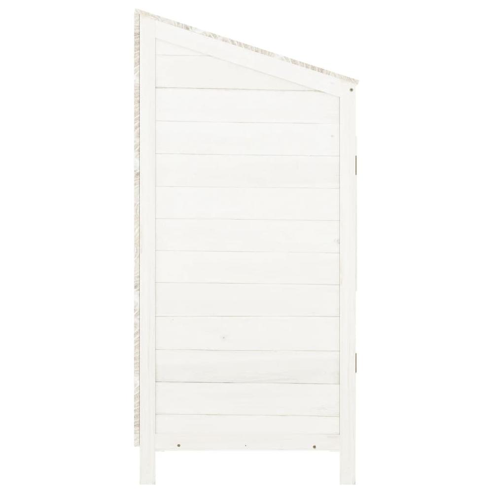 Garden Shed White 21.7"x20.5"x44.1" Solid Wood Fir. Picture 4